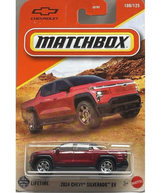 Matchbox 2024 Chevy Silverado EV viininpunainen