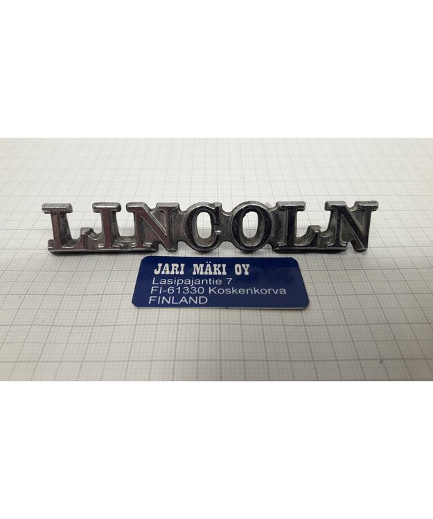 Merkki metallia 3-5/8" Lincoln 1976-1977