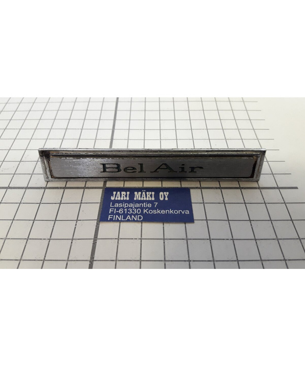 Merkki metallia kojetauluun Chevrolet Bel Air 1967