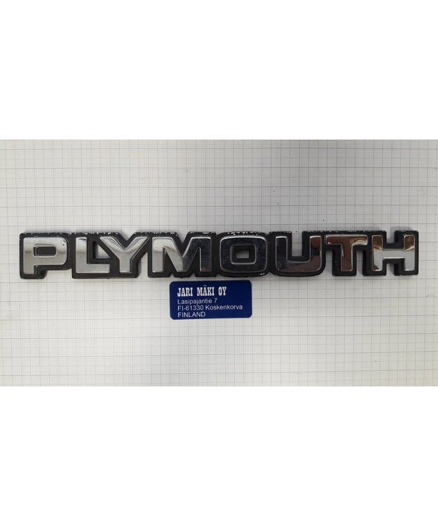 Merkki muovia "Plymouth" 8-1/16"