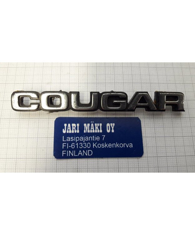 Merkki muovia 3-7/16" Mercury Cougar