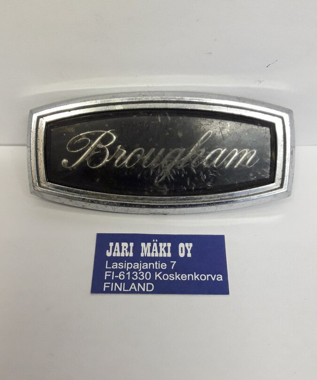 Merkki metallia sivupilarista "Brougham" Ford LTD 1971-1972
