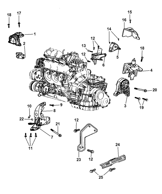 Moottorin kannatin oikea Chrysler Voyager 3.3/3.8 2001-2007