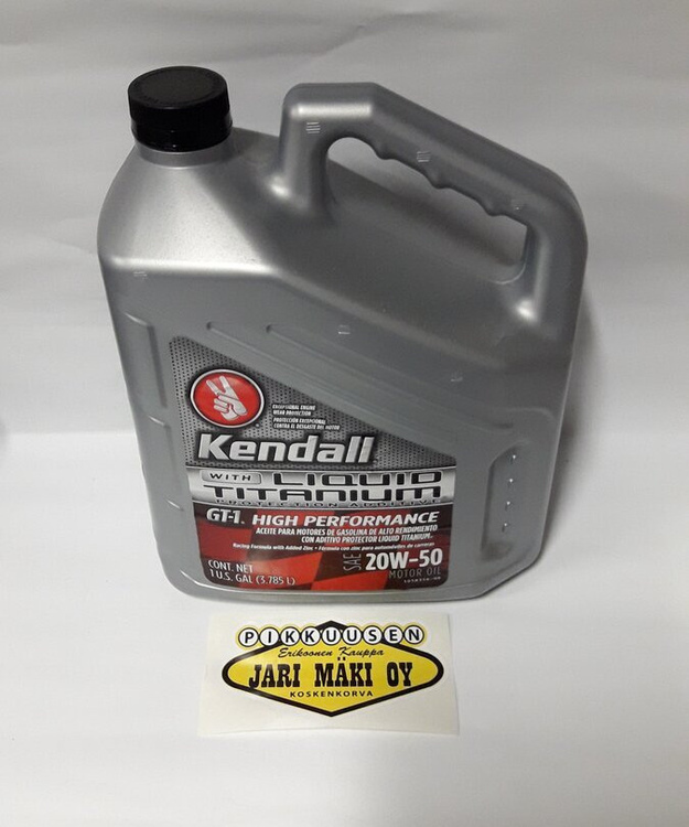 Moottoriöljy Kendall GT-1 High Performance 20W-50 gallona (3.78l)