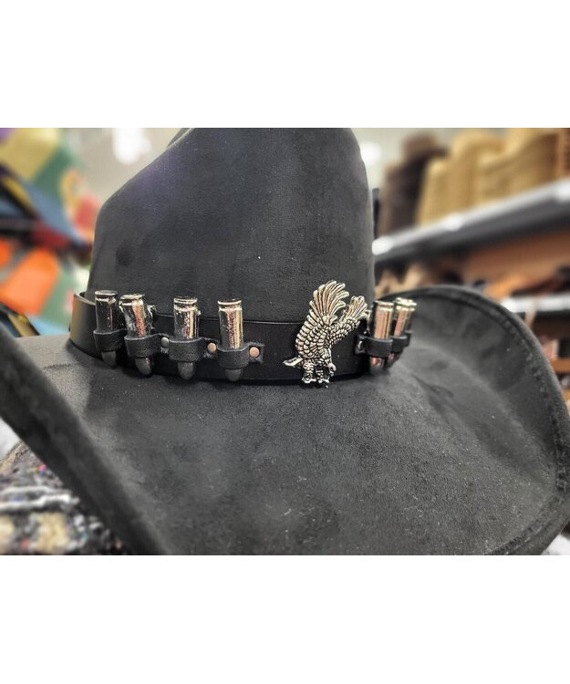 Nahkainen hattupanta kotka ja luoti