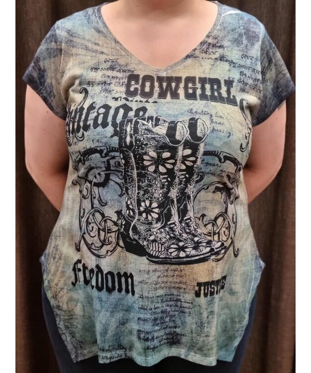 Naisten t-paita Cowgirl Vintage