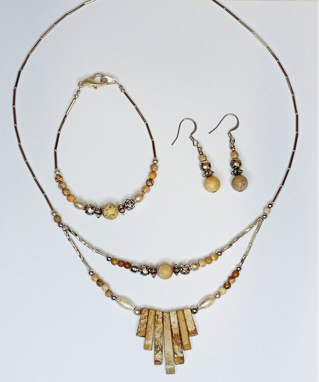 Natural Brown Sand Stone Set (3-os.)