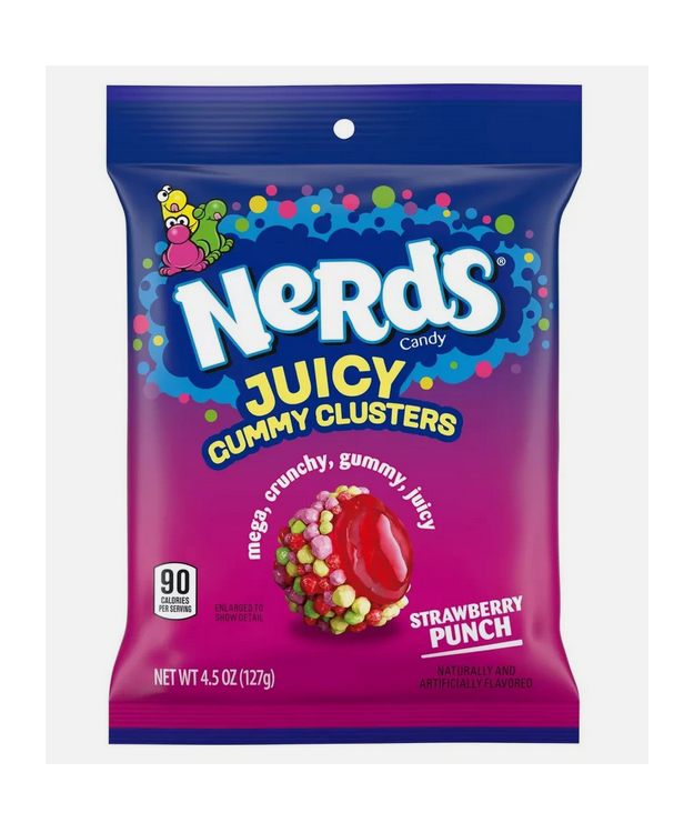 Nerds Juicy Gummy Clusters Stawberry Punch karkkipussi