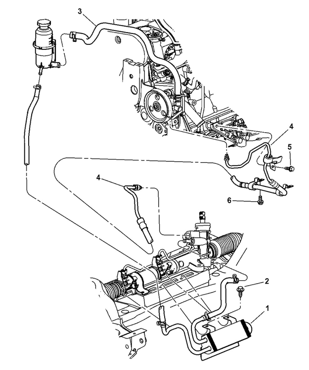 Ohjaustehostimen putki säiliö-pumppu Chrysler PT Cruiser 