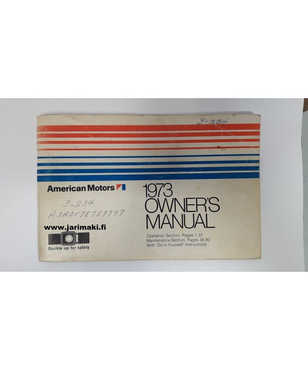 Omistajan käsikirja käytetty Englanniksi AMC 1973