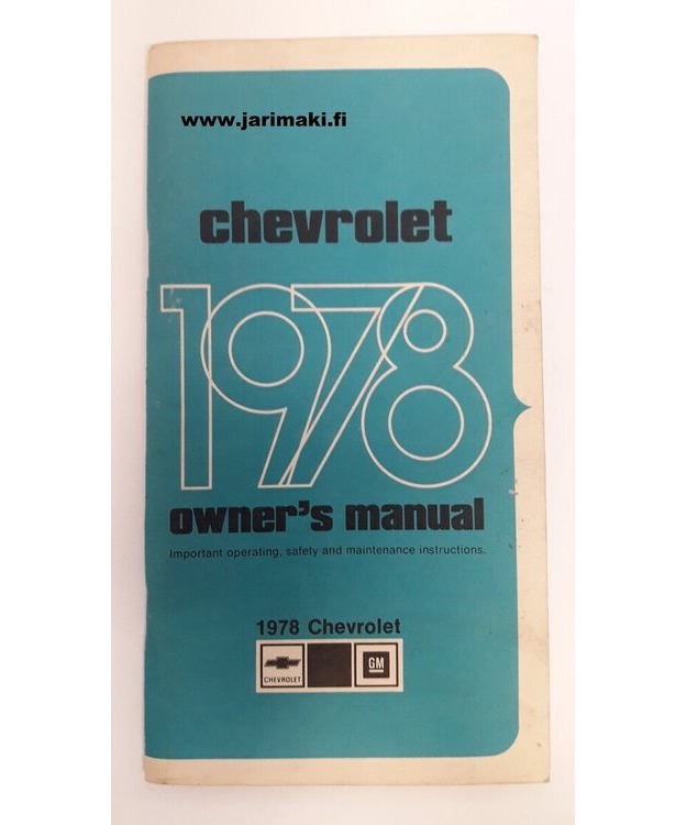 Omistajan käsikirja käytetty Englanniksi Chevrolet 1978