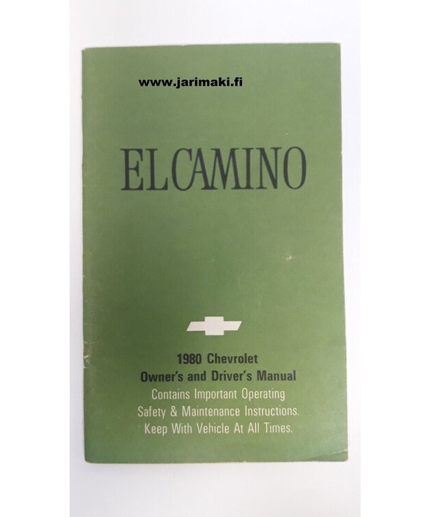 Omistajan käsikirja käytetty Englanniksi Chevrolet ElCamino 1980