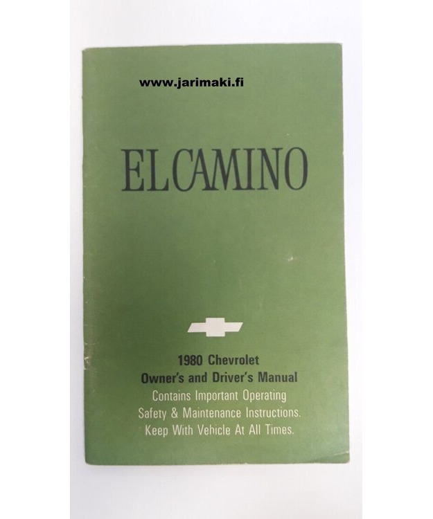 Omistajan käsikirja käytetty Englanniksi Chevrolet ElCamino 1980