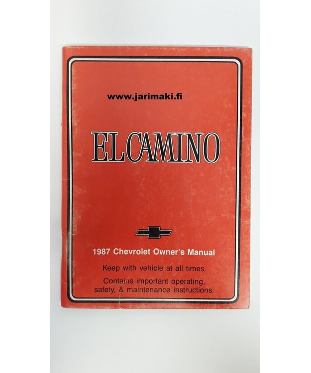 Omistajan käsikirja käytetty Englanniksi Chevrolet ElCamino 1987