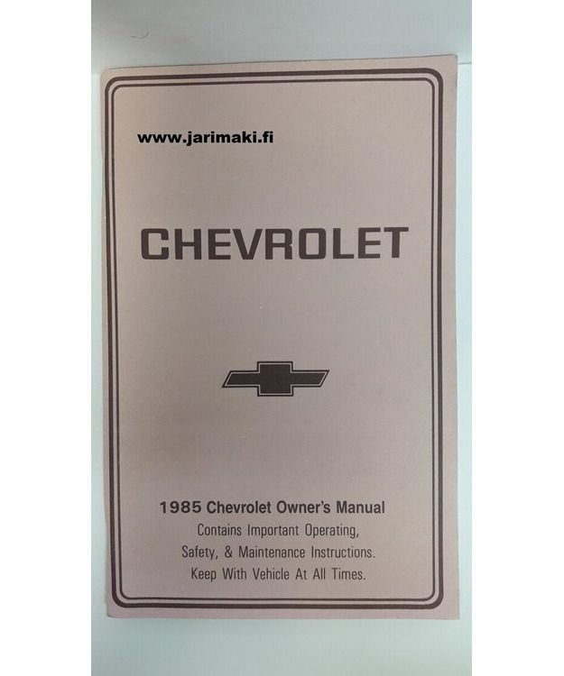 Omistajan käsikirja käytetty Englanniksi Chevrolet Caprice Sedan/STW 1985
