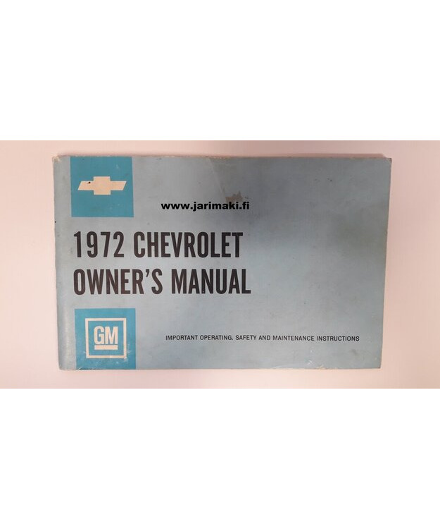 Omistajan käsikirja käytetty Englanniksi GM Henkilöautot 1972