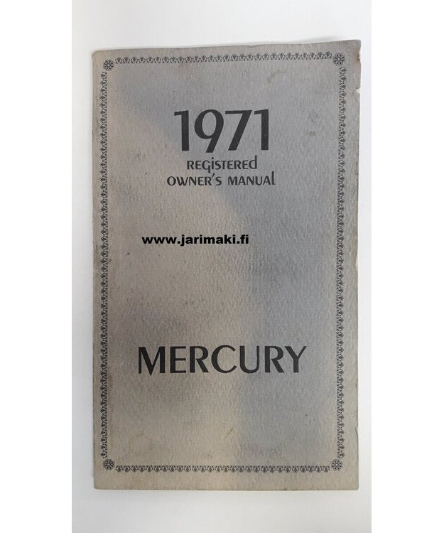 Omistajan käsikirja käytetty Englanniksi Mercury 1971