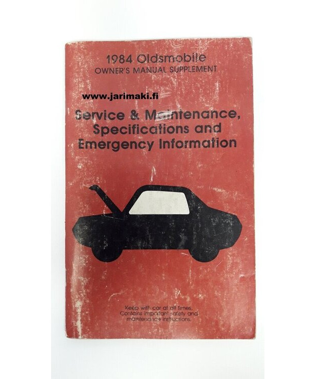 Omistajan käsikirja käytetty Englanniksi Oldsmobile 1984