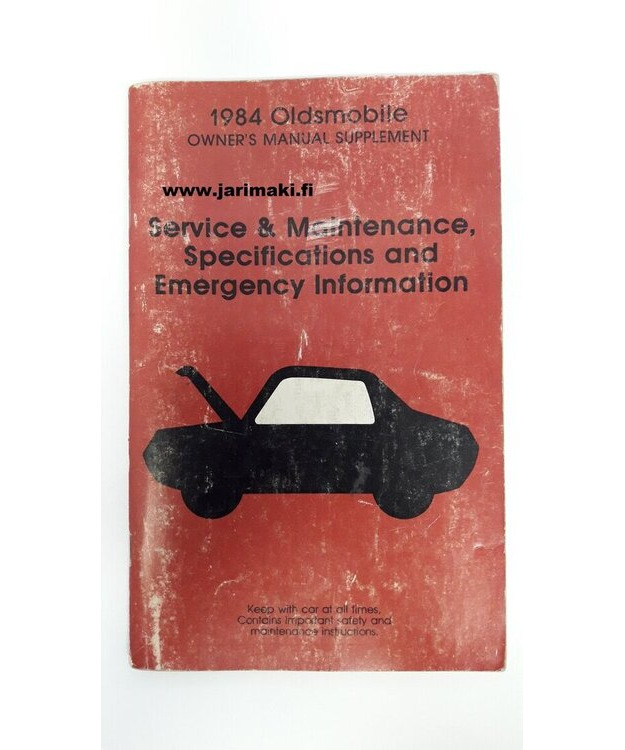 Omistajan käsikirja käytetty Englanniksi Oldsmobile 1984
