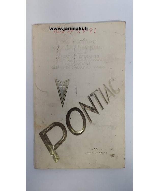 Omistajan käsikirja käytetty Englanniksi Pontiac Lemans/Grand Lemans 1981