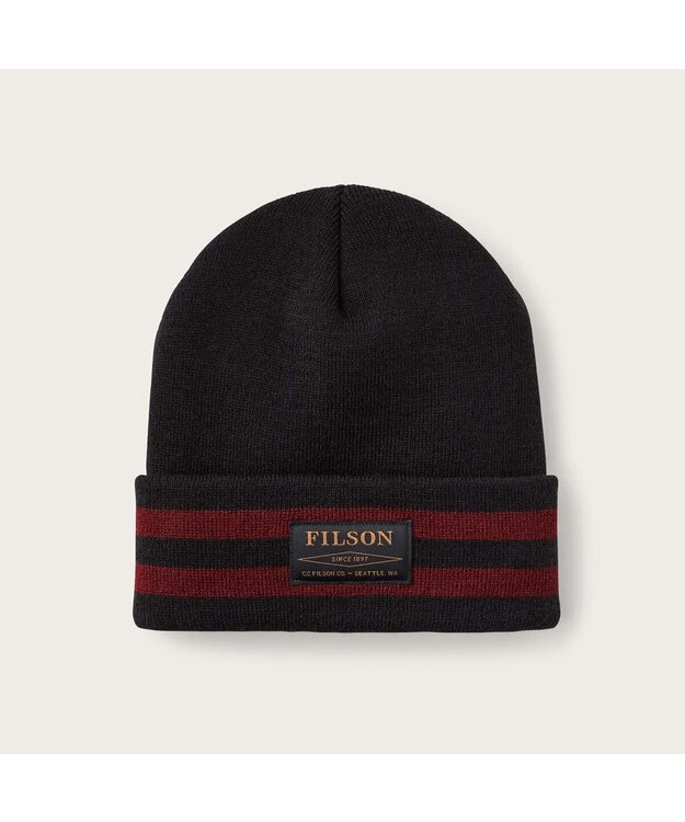 Pipo Filson Ballard Watch Cap, musta-viininpunainen