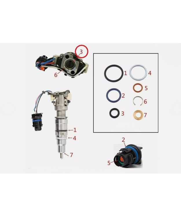 Polttoainesuuttimen o-rengas ylä Ford 6.0TD 