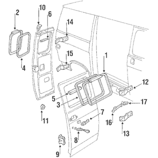 Sivuparioven tuulihaka etu Chevrolet G Van 1985-1996
