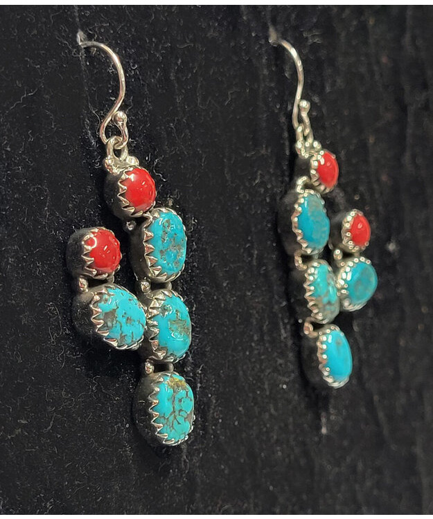 Sleeping Beauty Turkoosi + Koralli Korvakorut