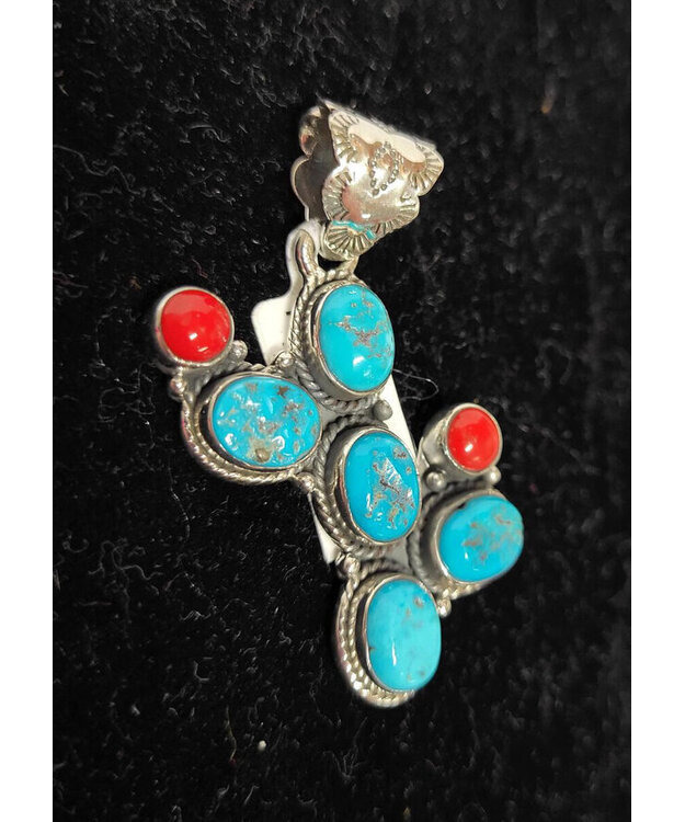 Sleeping Beauty Turkoosi + Koralli Riipus