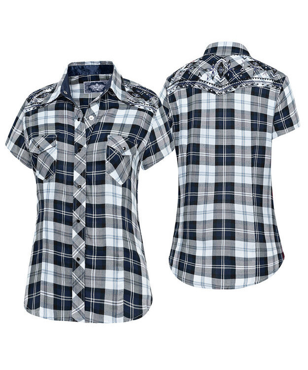 Stars & Stripes - naisten lyhythihainen ruutupaita