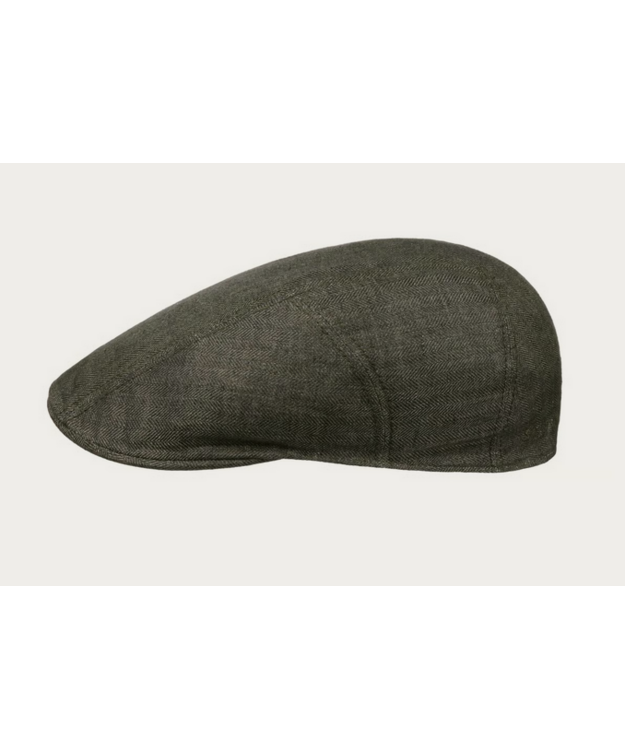 Stetson Flat Cap Ivy Linen - Dark olive