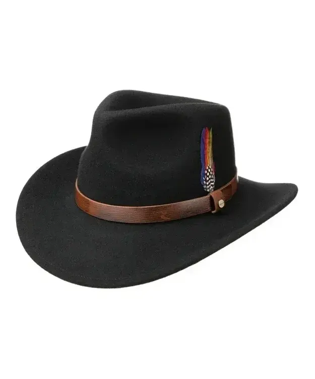  Stetson Western Woolfelt Musta