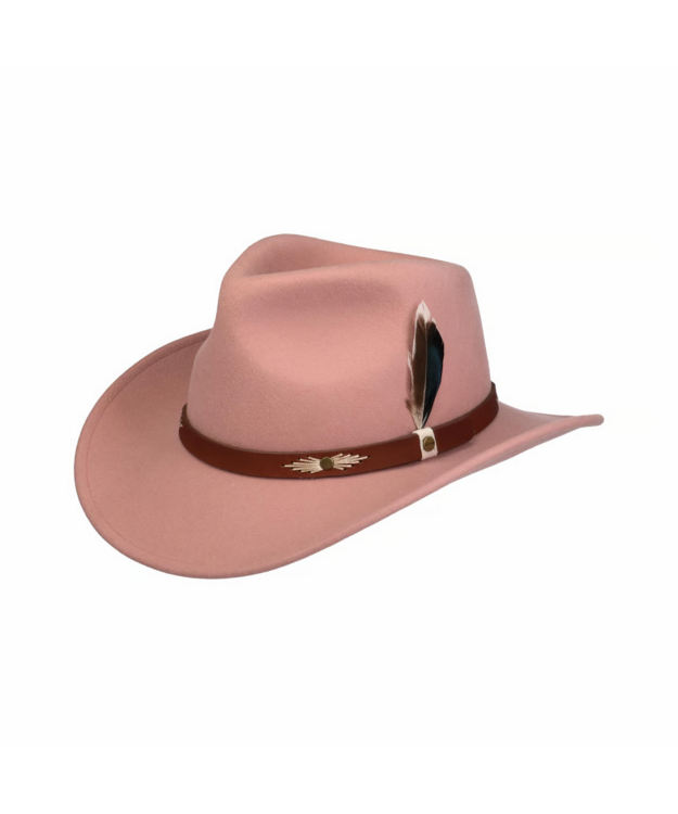  Stetson Western Woolfelt Vaaleanpunainen
