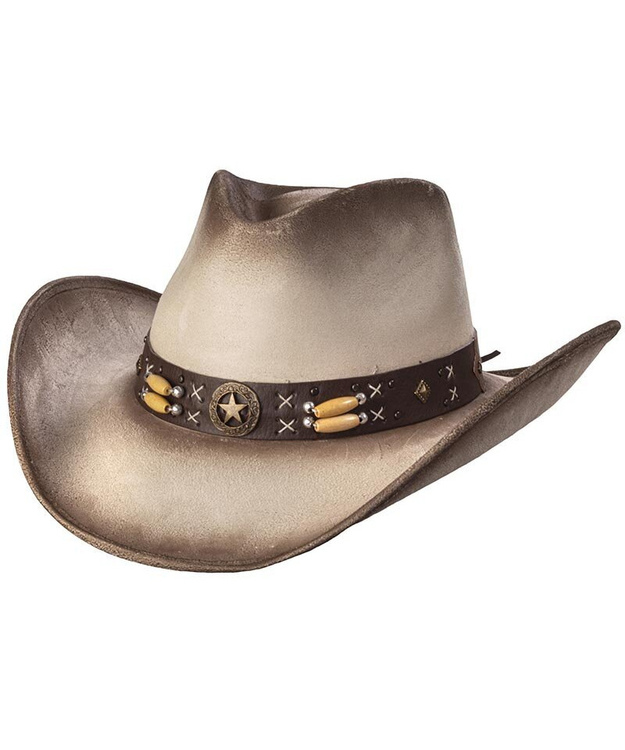Suede like hat - Star concho