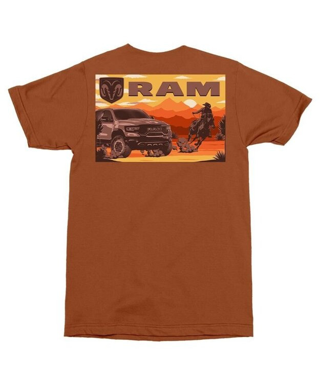 T-paita Ram - Cowboy Riding, ruosteenpunainen