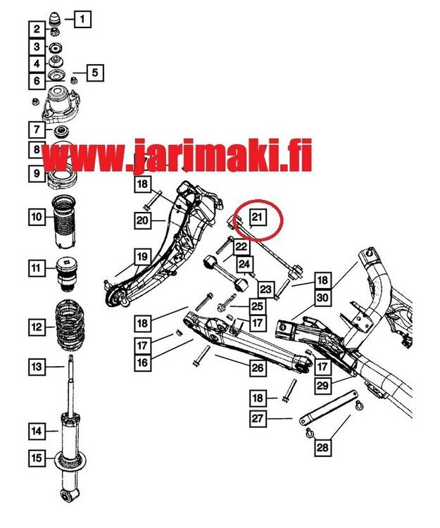 Taka poikittais ylätukivarsi Dodge Caliber 2007-2012