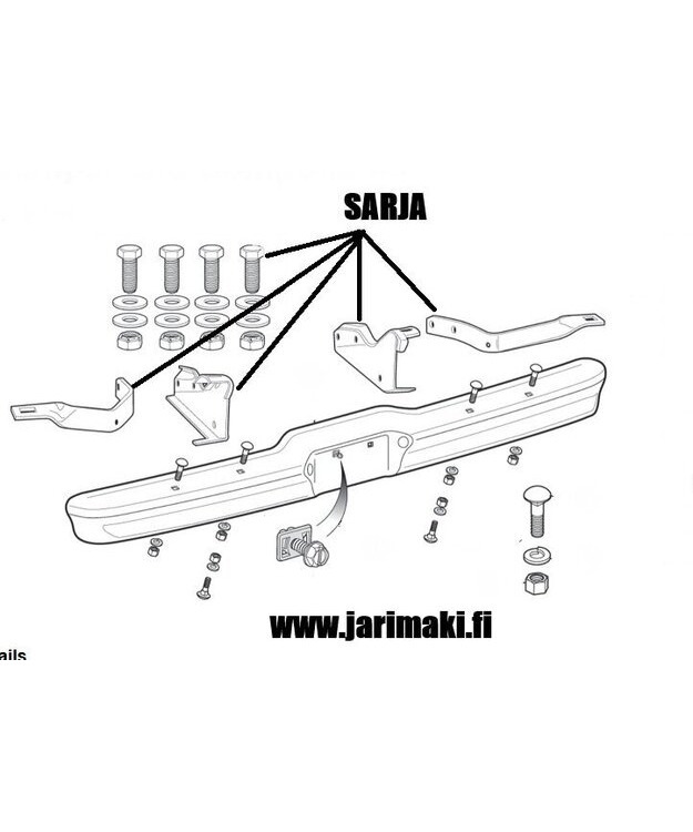 Takapuskurin kiinnike sarja Ford F150/250/350 Styleside 1964-1972