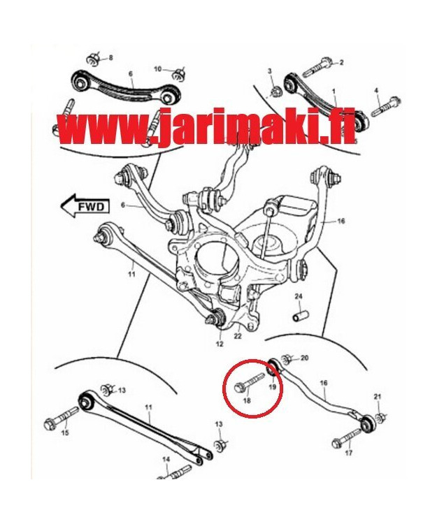 Takatukivarren pultti Chrysler 300C AWD/RWD 2008-2019