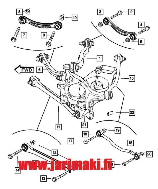 Takatukivarsi ylempi etu Chrysler 300C 2005-2019