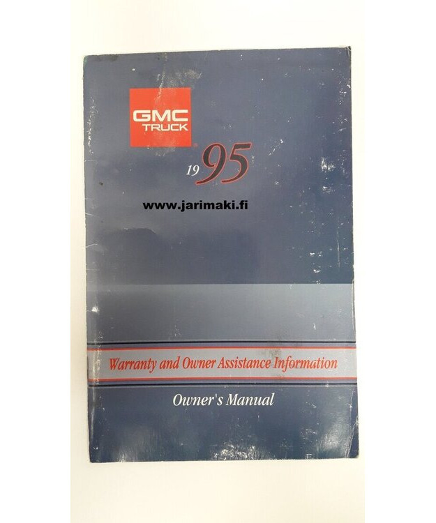 Takuu ja omistajan tuki ohjekirja käytetty Englanniksi GMC Truck 1995