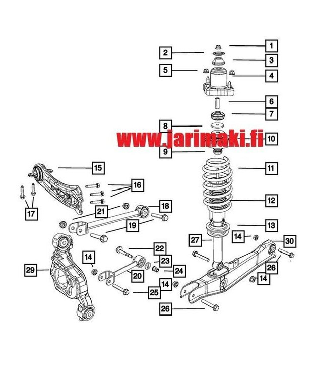 Tukivarren pultti M12X1.50X70 Mopar.