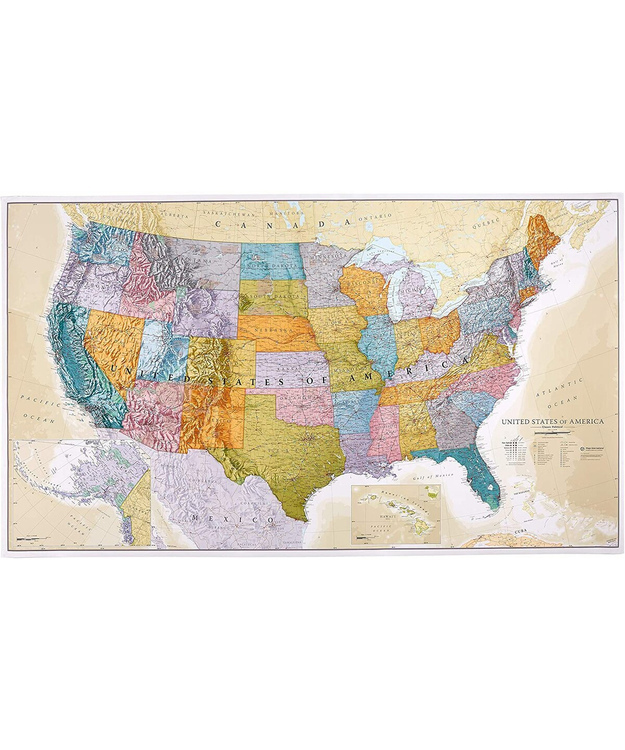 USA kartta-juliste (värillinen) - Koskenkorva West Ranch - Jari Mäki Oy