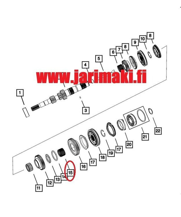 Vaihteiston akselin neulalaakeri Mopar T355 manuaali