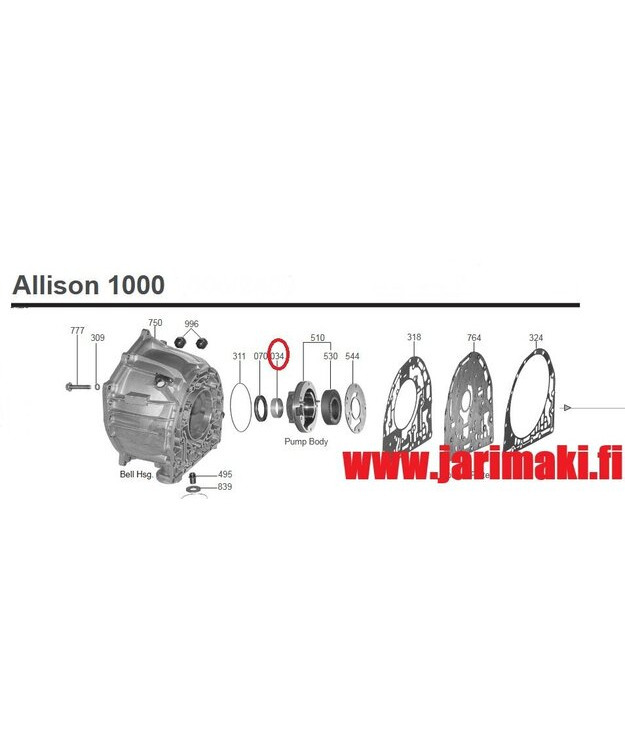 Vaihteiston öljypumpun hela Allison 1000 2001-2019