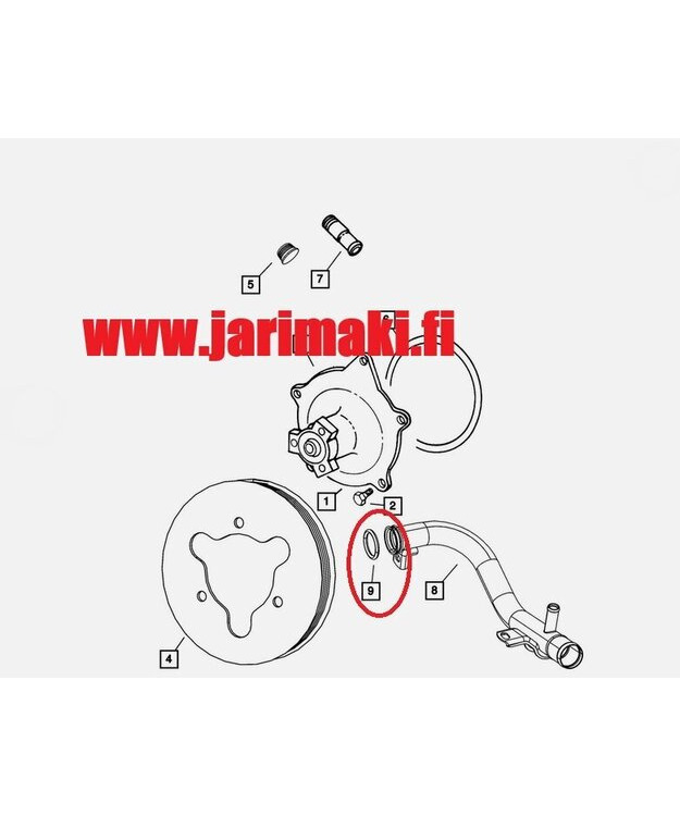 Vesiputken o-rengas Mopar 2.0/2.4/2.5/3.3/3.8 1996-2010