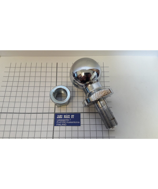 Vetokuula kromattua rautaa 2" kiinnityskara 3/4" 3500 lbs