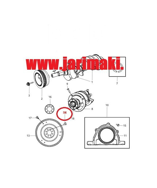 Vetolevyn pultti M10X1.00X18.00 Mopar 1999-2020