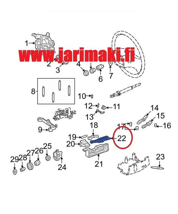 Virtalukon käyttötanko Ford 1990-2014